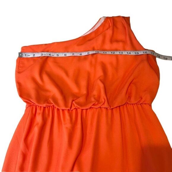 Pixi + Ivy Women's One Shoulder Bow Dress Orange with Size Medium - Picture 8 of 11